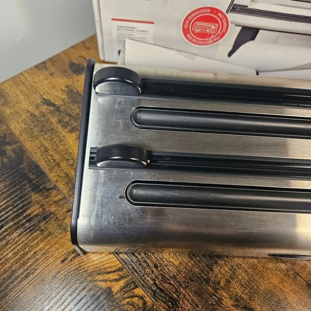 Emsa Contura Stainless Steel 3 in 1 Kitchen Triple Roll Dispenser Foil Holder